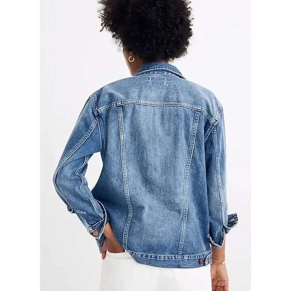Madewell The Oversized Jean Jacket Wortham Wash  Embroidered Name Anna - Picture 4 of 7